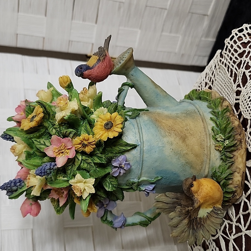 👉*VINTAGE* WESTLAND GIFTWARE FLORAL WATERING CAN MUSIC BOX ~"CLOSER TO YOU"
